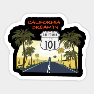 California Dream'in - California Highway 101 Sticker